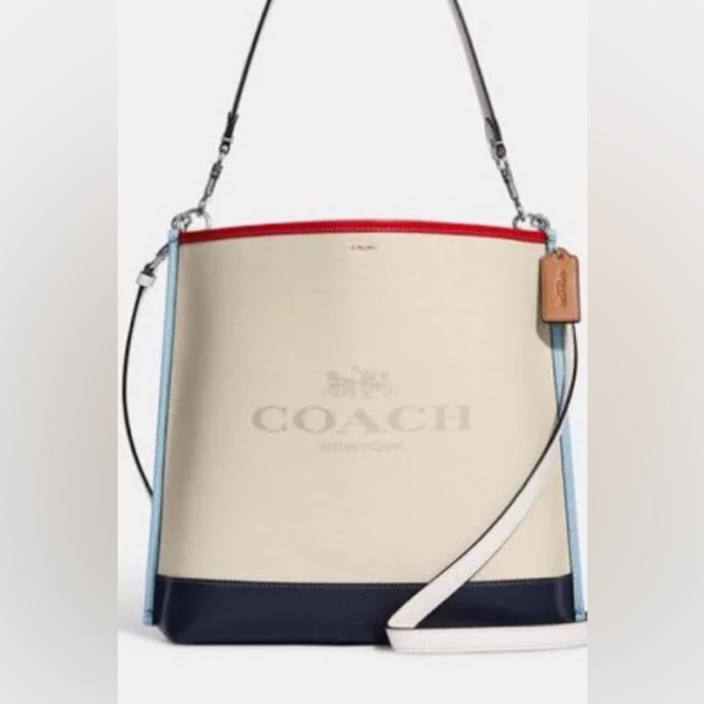 Coach Mollie Bucket Bag in Colorblock in Beige NWT